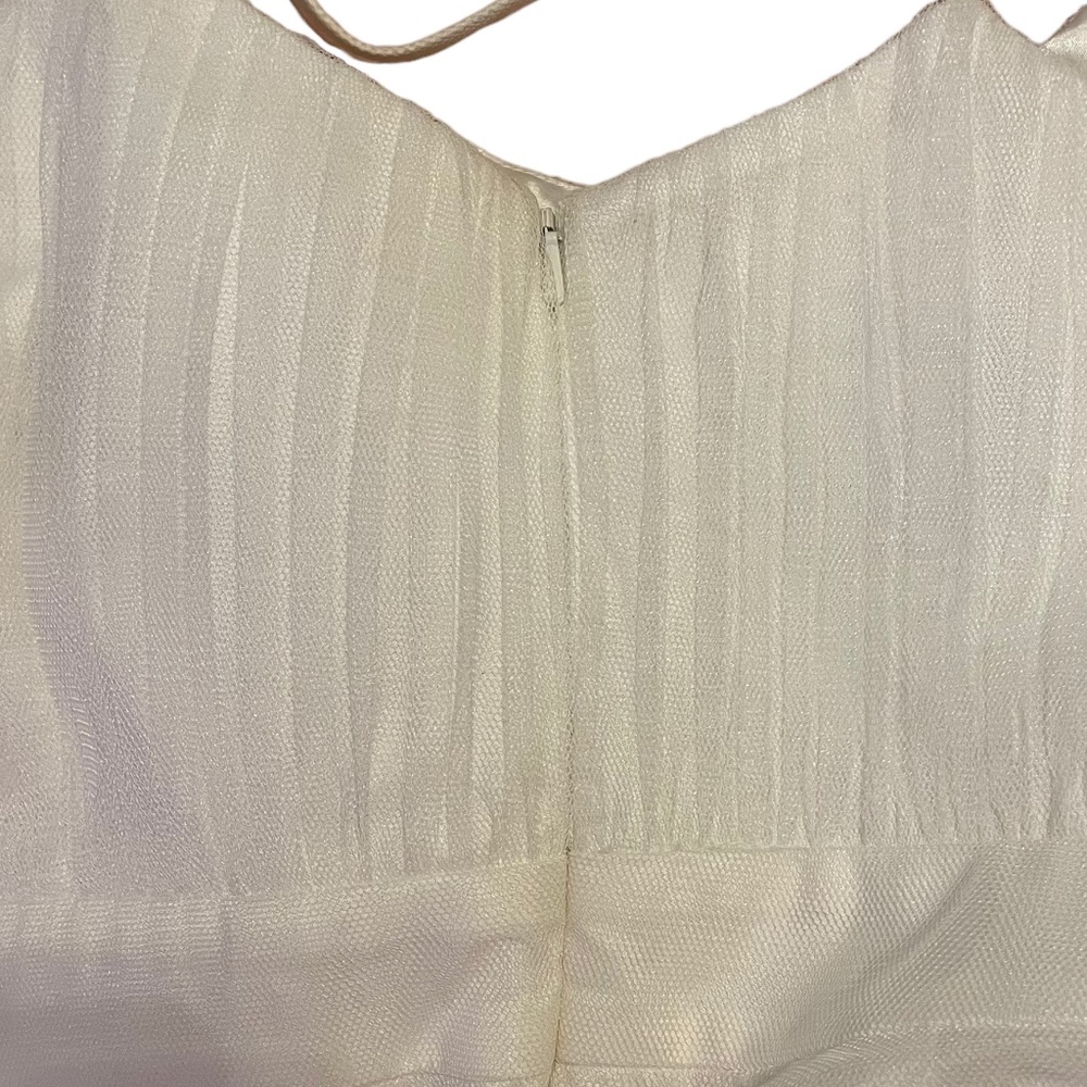 Monique Lhuillier Empire Waist Bridesmaid Bride Wedding Dress Minimalist Size 0 - Picture 3 of 8